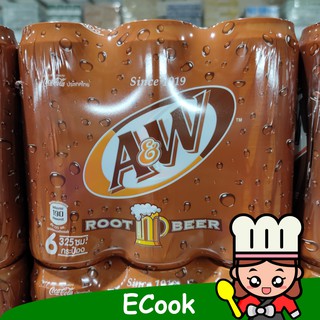 ecook a&amp;w can root beer 325ml x6 รูทเบียร์