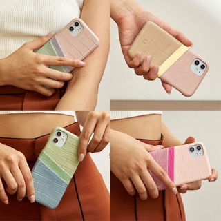 (โค้ด8MUSE65ลด65.-)(11 Series) MUSE 3Tone Card Holder Phone Case PASTEL