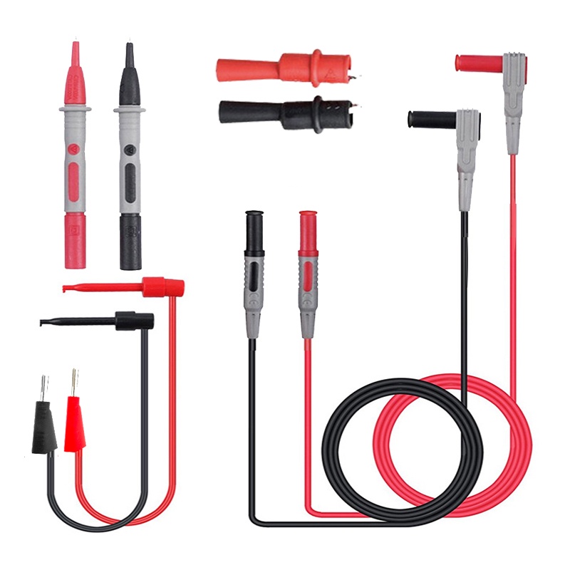 Zuidid JM-ZT003 8PCS มัลติมิเตอร์ทดสอบตะกั่ว 1000V10A สายกล้วย Nstrament อะไหล่อุปกรณ์เสริมจระเข้ Pr