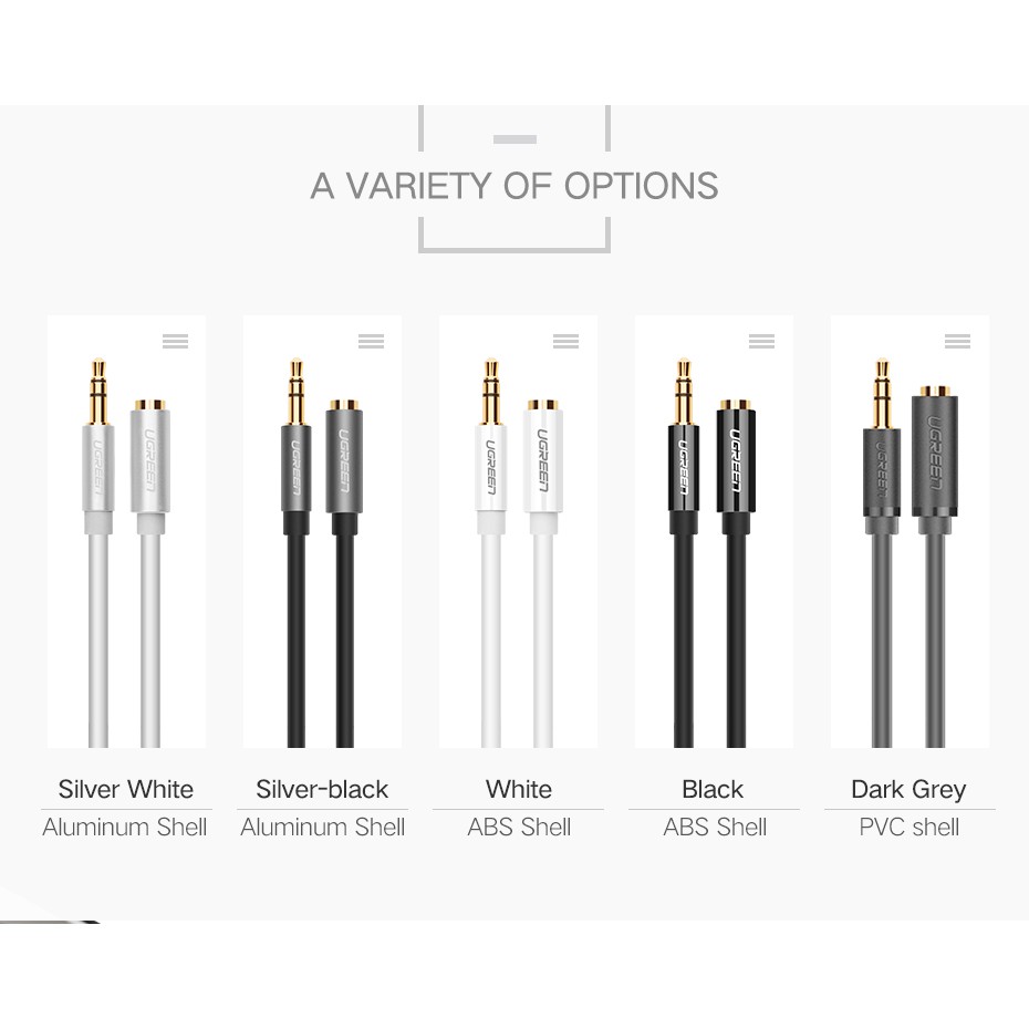 Ugreen(AV118) Jack 3.5mm Audio Extension Cable Male to Female for PC Phone