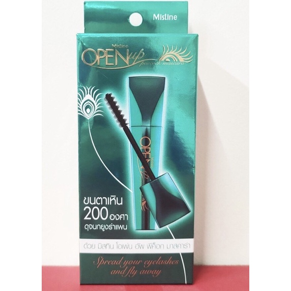 แท้จากมิสทีน มิสทินโอเพ่น อัพ พีค็อก หมดอายุ2025มาสคาร่า MISTINE OPEN UP PEACOCK MASCARA