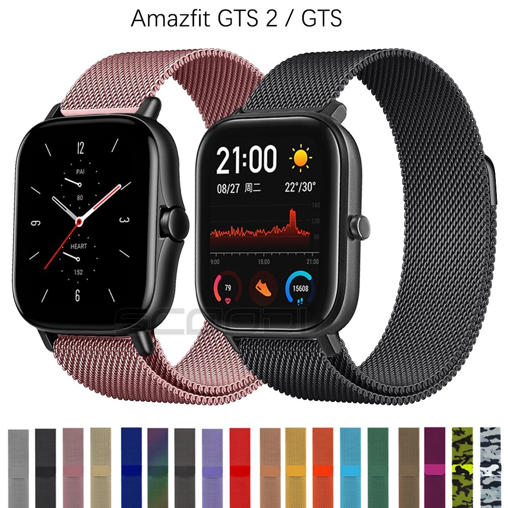 สายนาฬิกาข้อมือสเตนเลส สไล์มิลาน สำหรับ For Huami Amazfit GTS / GTS 4 3 2 2e 2mini / GTS 4 Mini