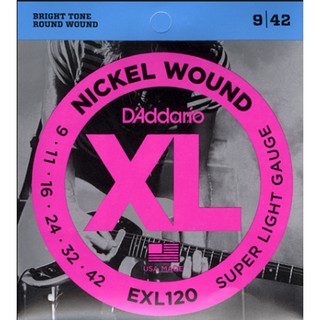 แท้ USA สายกีต้าร์ไฟฟ้า เบอร์9 D Addario.009 (EXL120) สายกีตาร์ไฟฟ้า