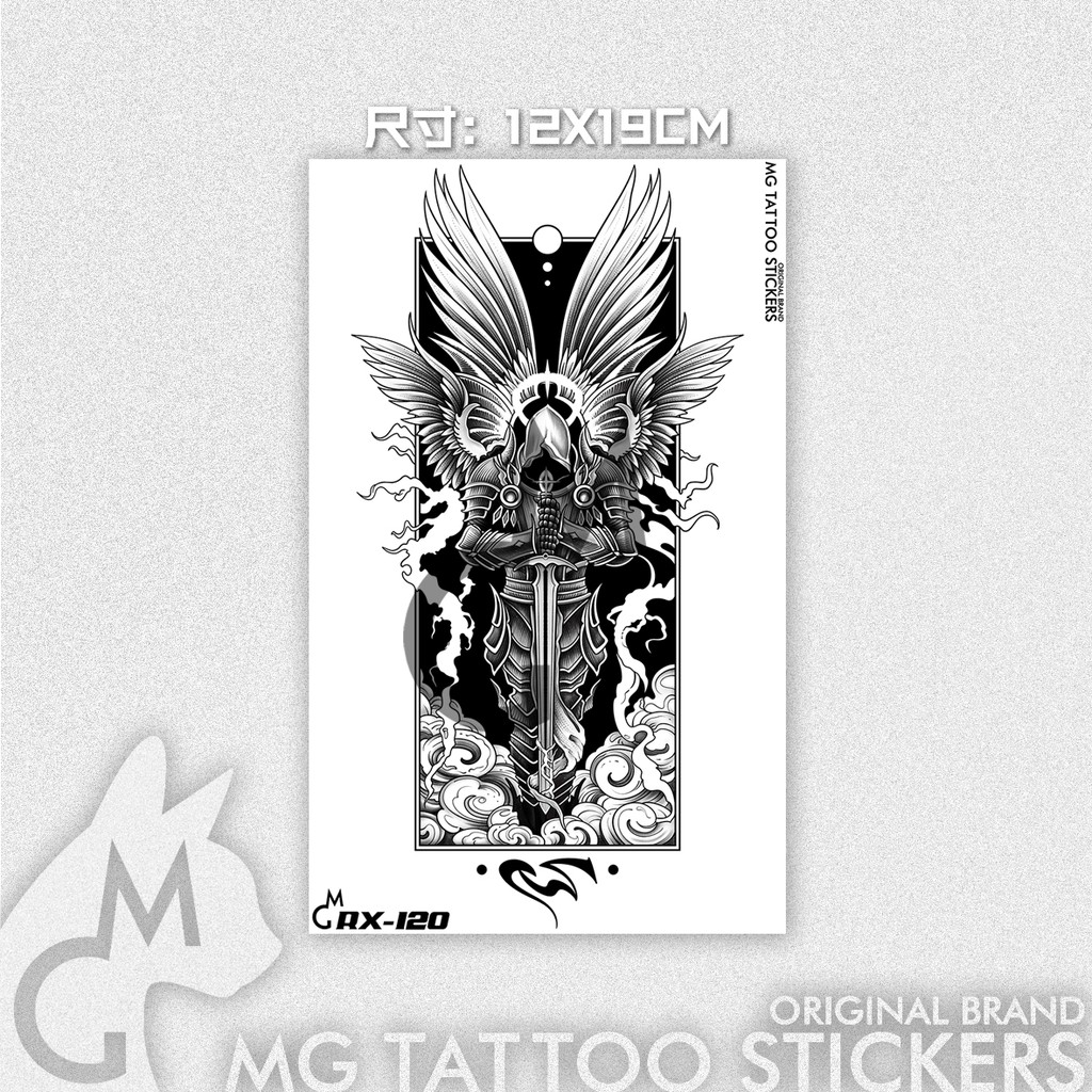 Spot saleMG tattoo God of War European and American cool armor wings ...