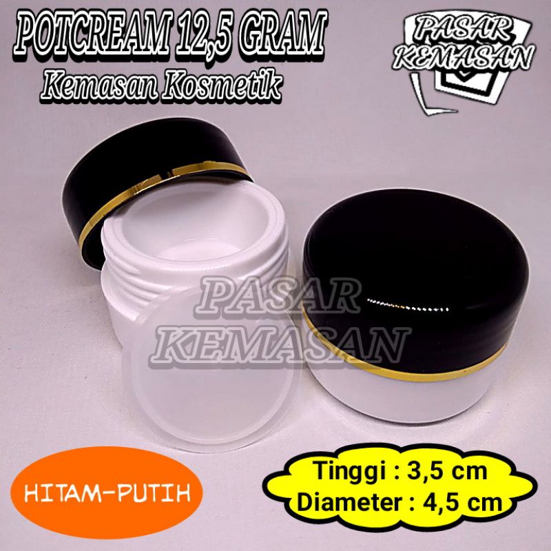POT CREAM 12.5 GR BLACK-WHITE COSMETIC PACKAGING CREAM CONTAINER