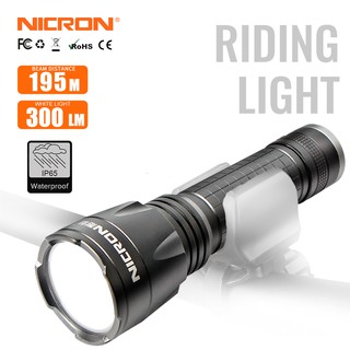 Nicron ไฟฉาย LED N63 5W ชาร์จ USB 300LM ยาว 195 ม. IP68 กันน้ํา สําหรับบ้าน ขี่ม้า EDC N63