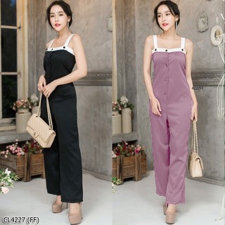 CL4227 Jumpsuit จั้มสูทขายาวสายเดียวแถบใหญ่