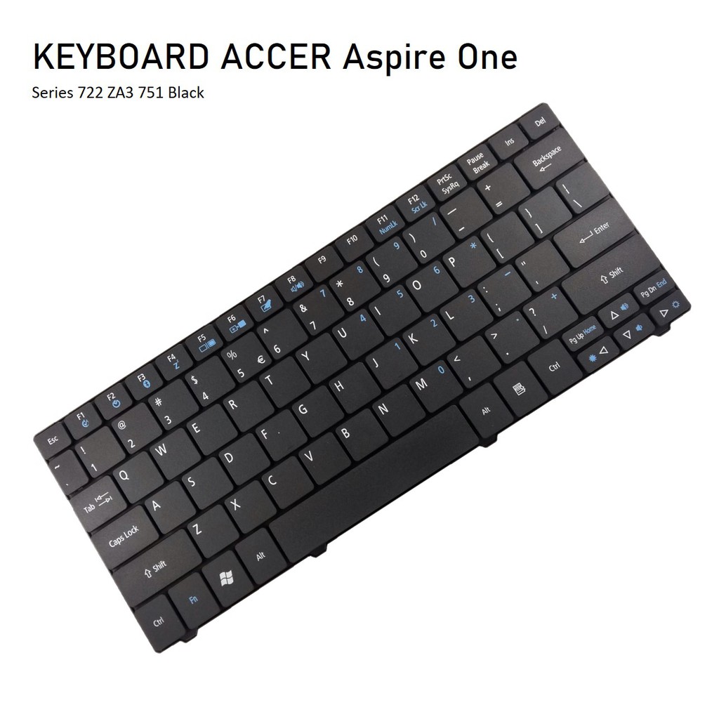 คีย์บอร์ดโน๊ตบุ๊ค สีดํา สําหรับ Acer Aspire One 722 ZA3 ZA5 AO751 AO1420