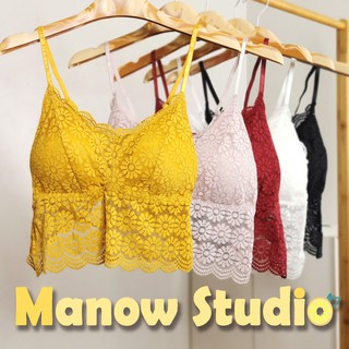 บราลูกไม้ เสื้อชั้นในลูกไม้ เสื้อกล้ามลูกไม้ สายเดี่ยว บราสายเดี่ยว 125# Manow.studio