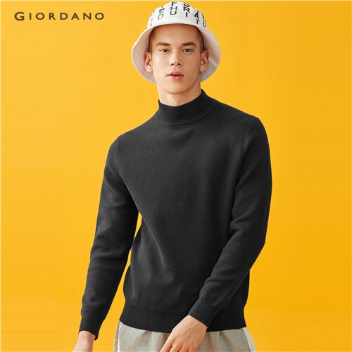 GIORDANO MEN Mockneck long-sleeve knitted sweater 01059880