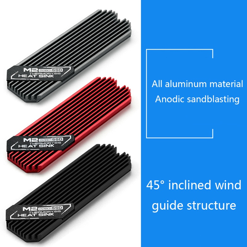 Ah Heatsink NVME PCI-E สําหรับ M 2 2280 SSD Cooling Pad ฮาร์ดดิสก์ฮีทซิงค์ Cooler Therm