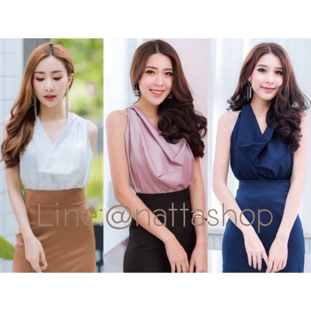 เสื้อคอถ่วงผ้าซาติน่า CODE : NT1899