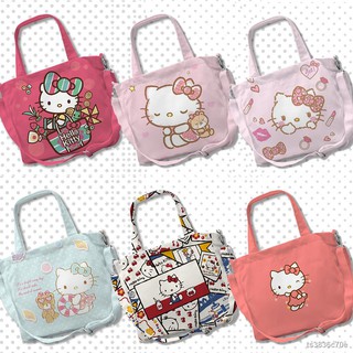 ราคาต่ำสุดแพคเกจ☑✕hello kitty Cat One Shoulder Bag Diagonal Canvas Portable Dual Use