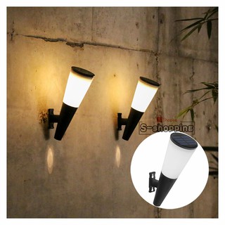 N230B  2ระบบไฟ Solar light 2 LED ติดรั้วบ้าน เพิ่มความสวยงาม