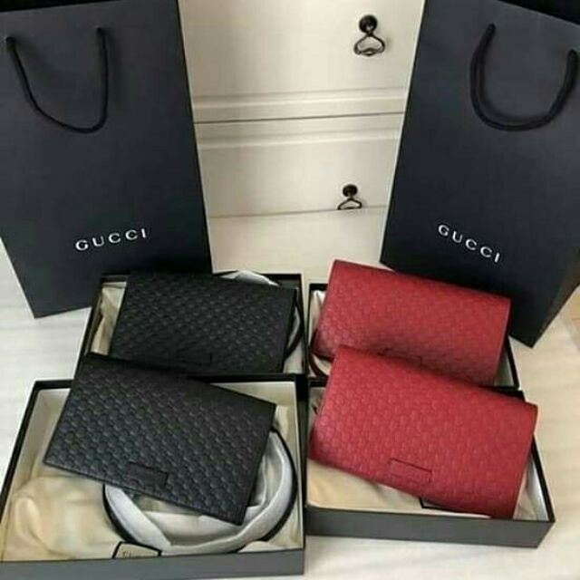 gucci wallet crossbody microguccissima black