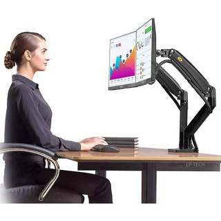 Monitor Arm ขาตั้งจอ NB F195A จอแสดงผลสองจอวงเล็บบนและล่างสก์ท็อปอลูมิเนียมอัลลอยด์จอคอมพิวเตอร์ชั้นวาง22-32นิ้ว*2