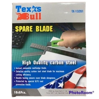 ****ยกกล่อง 60 ใบ**** Texas Bull ใบมีดคัตเตอร์ใหญ่ TX-13201 R-205L 18 มม.คุ้มค่า ราคาถูก คุณภาพดี R205L/b