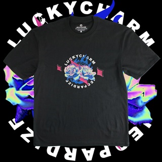 เสื้อยืดคอกลมโอเวอร์ไซส์ และไซส์ธรรมดา แนวสตรีท - Jeopardize Lucky charm Oversize &amp; Normal size Tee Shirt