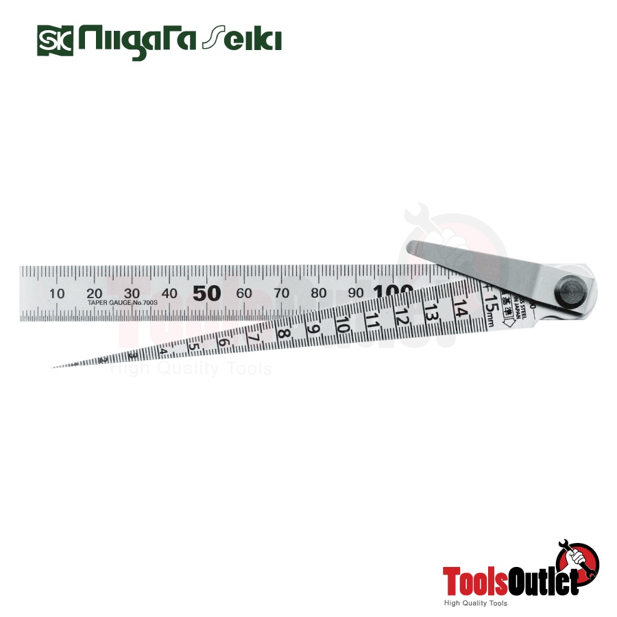 SK Niigata Seiki Taper Gauge with ruler เตเปอร์เกจพร้อมไม้บรรทัดแสตนเลสรุ่น TPG-700S (007200)