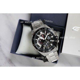 EDIFICE ของแท้ CMG รุ่น EFV-550D-1AVUDF สายสแตนเลส สีเงิน จอดำ รับประกันศูนย์ CMG