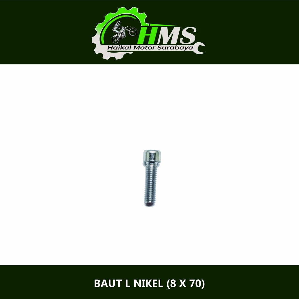 NICKEL L-BOLT 8 X 70 - "12 L-Wrench 6 / 8 mm x ยาว 70 mm
