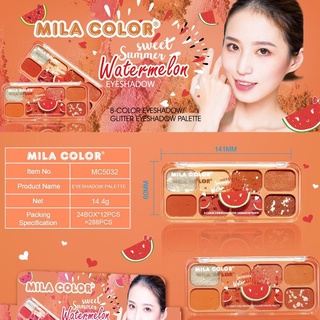 MC5032 ไอแชโดว์ MILA COLOR 8เชดสีในตลับเดียว อายแชโว์โทนส้มอิฐ สีสวยติดทนนาน🍊🌼