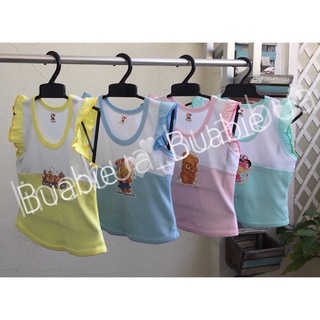 เสื้อเด็กผู้หญิงแขนระบาย มุ้งมิ้ง สกรีนการ์ตูนที่อก สีหวาน ผ้านุ่มมาก ใส่สบาย 6/12 ตัว ราคาดี๊ดี