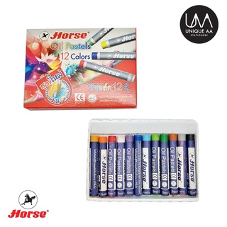 Horse ตราม้า สีชอล์ค 12 สี Oil Pastels 12 Colors