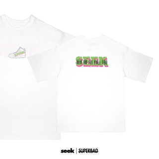 SEEK x SUPERBAD  เสื้อยืดคอกลม รุ่น SEEK TEE WHITE OVERSIZE สีขาว - (ร้าน SEEK)