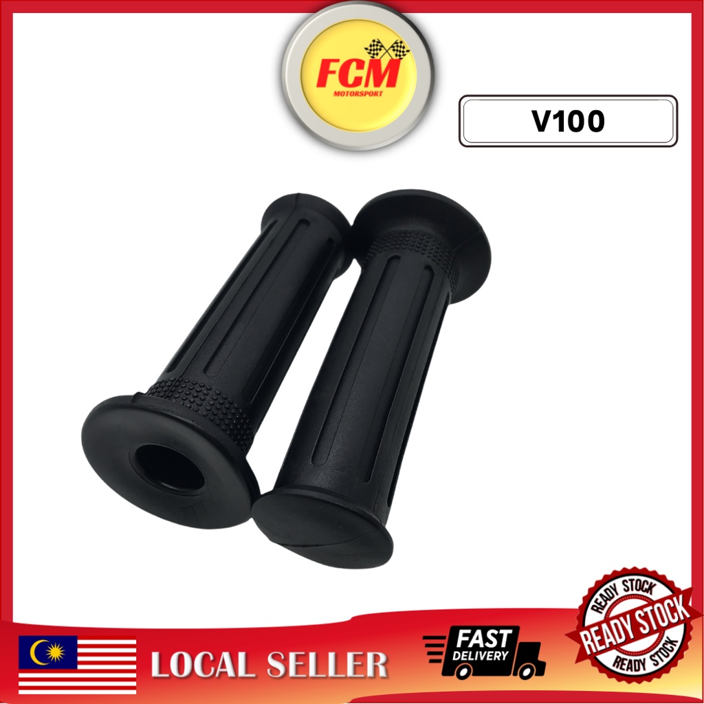 SUZUKI V100 HANDLE BALANCER END GRIP SET HANDLE GRIP SET TROTTLE GRIP PEGAN HANDLE GETAH RUBBER PEME