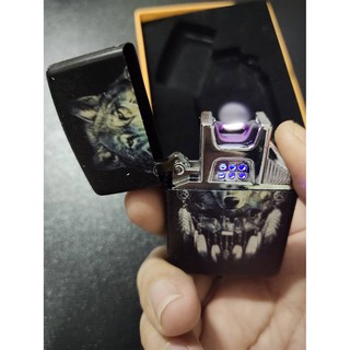 ไฟแช็คไฟฟ้าทรง Zippo มาพร้อมสายชาร์ท USB  ไม่ต้องเติมแก๊สหรือน้ำมันให้ยุ่ง