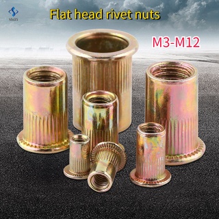 [Wholesale Price] ซื้อ 2 ชิ้น รับส่วนลด 1% M3-M12 Flat Threaded Rivet Nut Flange Fastener