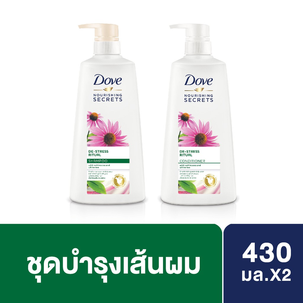 DOVE Shampoo & DOVE Conditioner Nourishing Secrets De-Stress Rituals Green 430ML UNILEVER