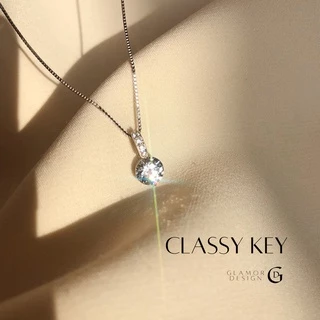 GLAMOR✨สร้อยคอเงิน Classy Key สร้อยคอเงินแท้925 จี้เพชร สไตล์เกาหลี สร้อยคอแฟชั่น สร้อยเพชร