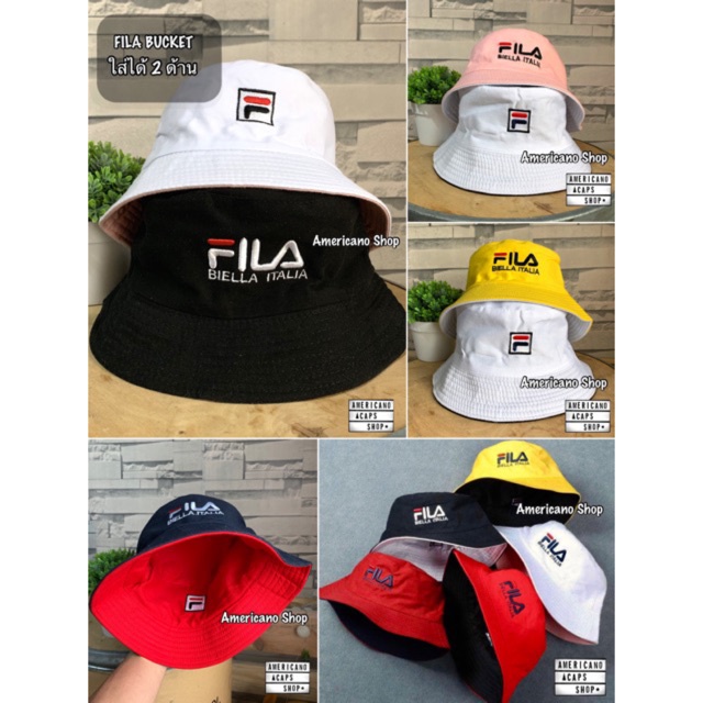 หมวกบักเก็ต Fila Bucket  ใส่ได้ 2 ด้าน ถ่ายจากสินค้าจริง