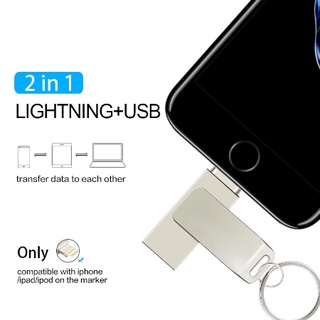 แฟลชไดรฟ์ พอร์ต Usb 128GB Otg 2 in 1 สําหรับอุปกรณ์จัดเก็บข้อมูลภายนอก iOS