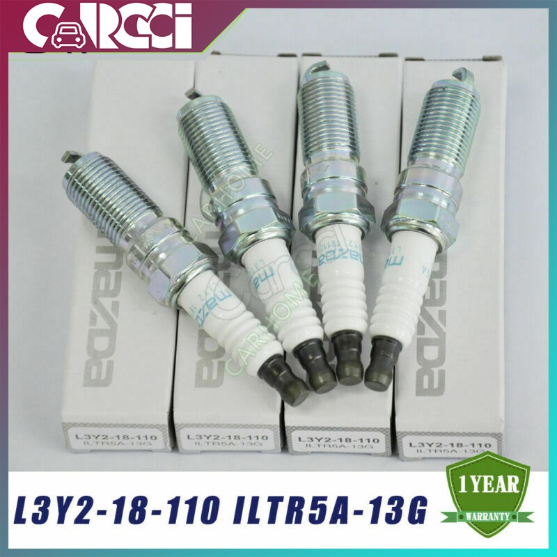 (4 ชิ้น/เซ็ต) L3Y2-18-110 ILTR5A-13G Iridium Spark Plug สําหรับ Mazda 3 5 6 CX-7 Tribute Ford Lincol