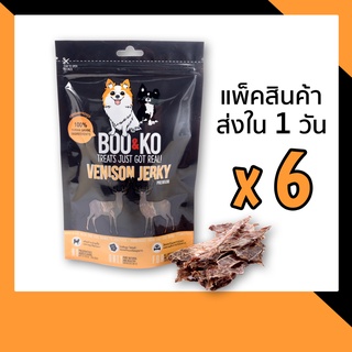 BOO&amp;KO ขนมสุนัข เนื้อกวางอบแห้ง 50 กรัม [6ถุง]