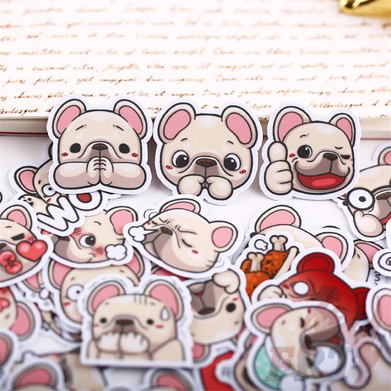 ★★★ French Bulldog PIGU Q-1 Mini Diary Manual สติ๊กเกอร์ ★★★ 48Pcs/Set DIY Fashion Scrapbooks Album Decor Decals สติ๊กเกอร์