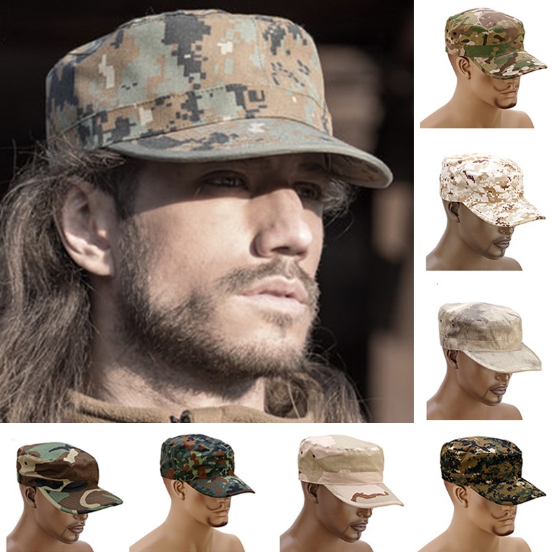 หมวกลายพรางหมวกฝึกซ้อมกลางแจ้ง Airsoft Paintball เบสบอลหมวกแบน