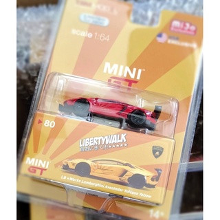 🚛พร้อมส่ง Mini GT LB★WORKS Lamborghini Aventador Red #80  Exclusive