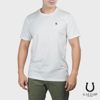 GALLOP : เสื้อคอตตอนคอกลม Crew Neck Basic Tee รุ่น GNP9000 สีขาว