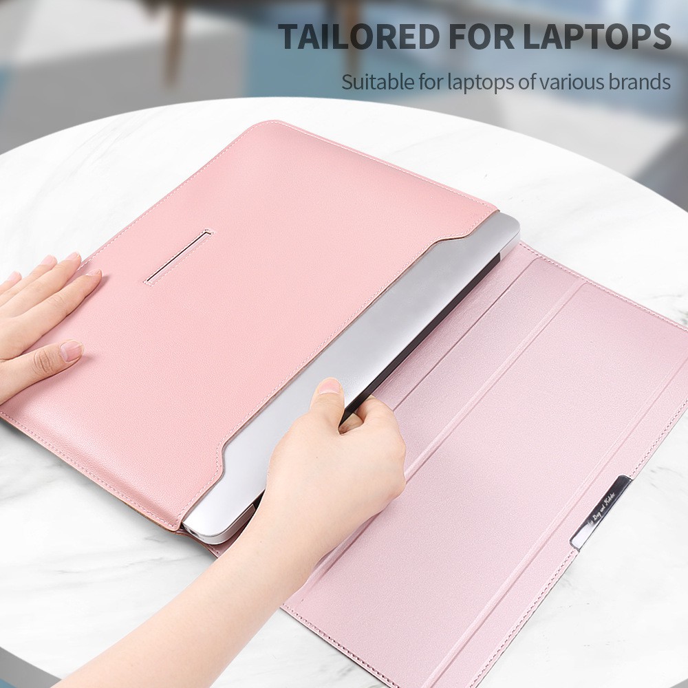 4 in 1 กระเป๋าใส่แล็ปท็อป หนังนิ่ม พับได้ พร้อมขาตั้ง สําหรับ Macbook air pro 11 12 13 14 15 16 นิ้ว