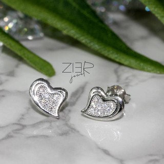 ต่างหูเงินแท้ 925 ประดับพลอยCZ Earring Silver 925 With Cubic Zirconia-(E14170232)