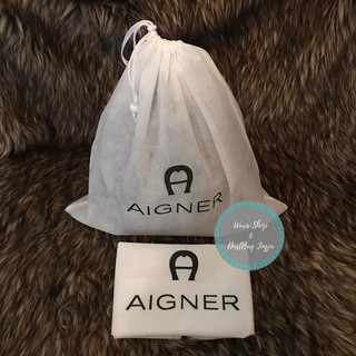 Aigner ถุงเก็บฝุ่น แบบผูกเชือก | ผ้าคลุมกระเป๋า | ผ้าคลุม | ถุงเก็บฝุ่น | แบรนด์ Db