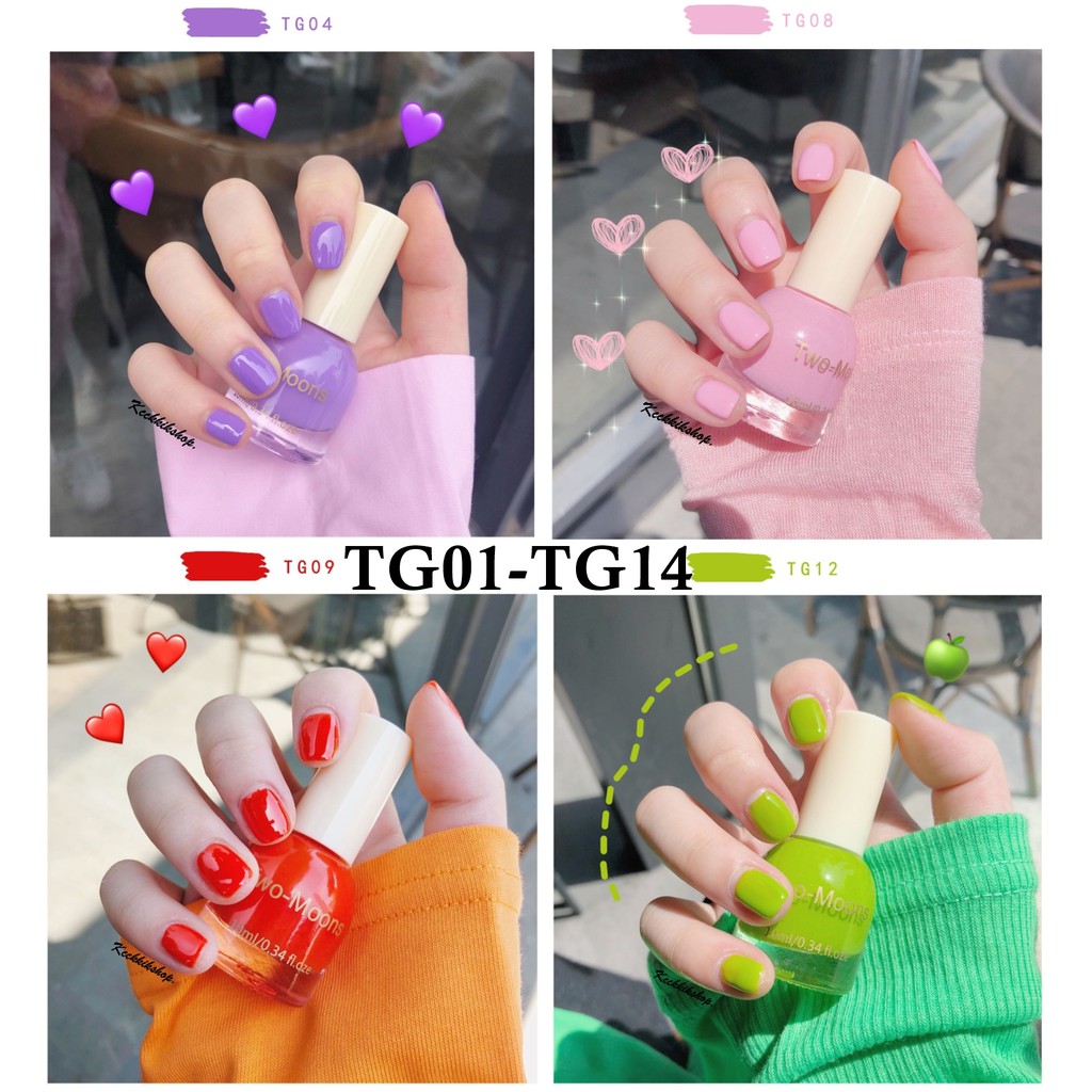 ยาทาเล็บกึ่งเจล (TG01-TG14)Two Moons 10ML. ยาทาเล็บ สีทาเล็บ