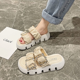 💙👣รองเท้าแตะแฟชั่น🔥รองเท้าส้นตึก สูง5cm. Size 35-40✨รองเท้าโรมัน รองเท้าชายหาด น้ำหนักเบาสบาย ไม่ลื่น