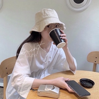 Mellow creamy bucket hat หมวกบักเก็ตสีครีม