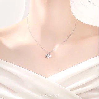 สร้อยคอ เงินแท้ 92.5% & ทองเหลือง ♡ รุ่น Lucky ♡ - ใบโคลเวอร์ นำโชค โชคดี MixBlink