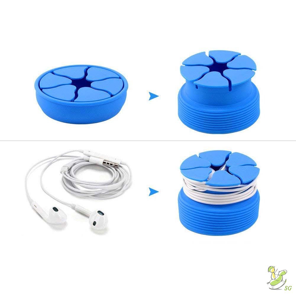 SG Portable Earbuds Cable Holder Case Wrap Silicone Earphone Cable ...